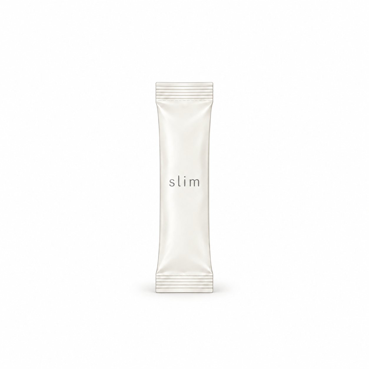 slim 문구가 있는 세로형 크림색 시럽 파우치 일러스트