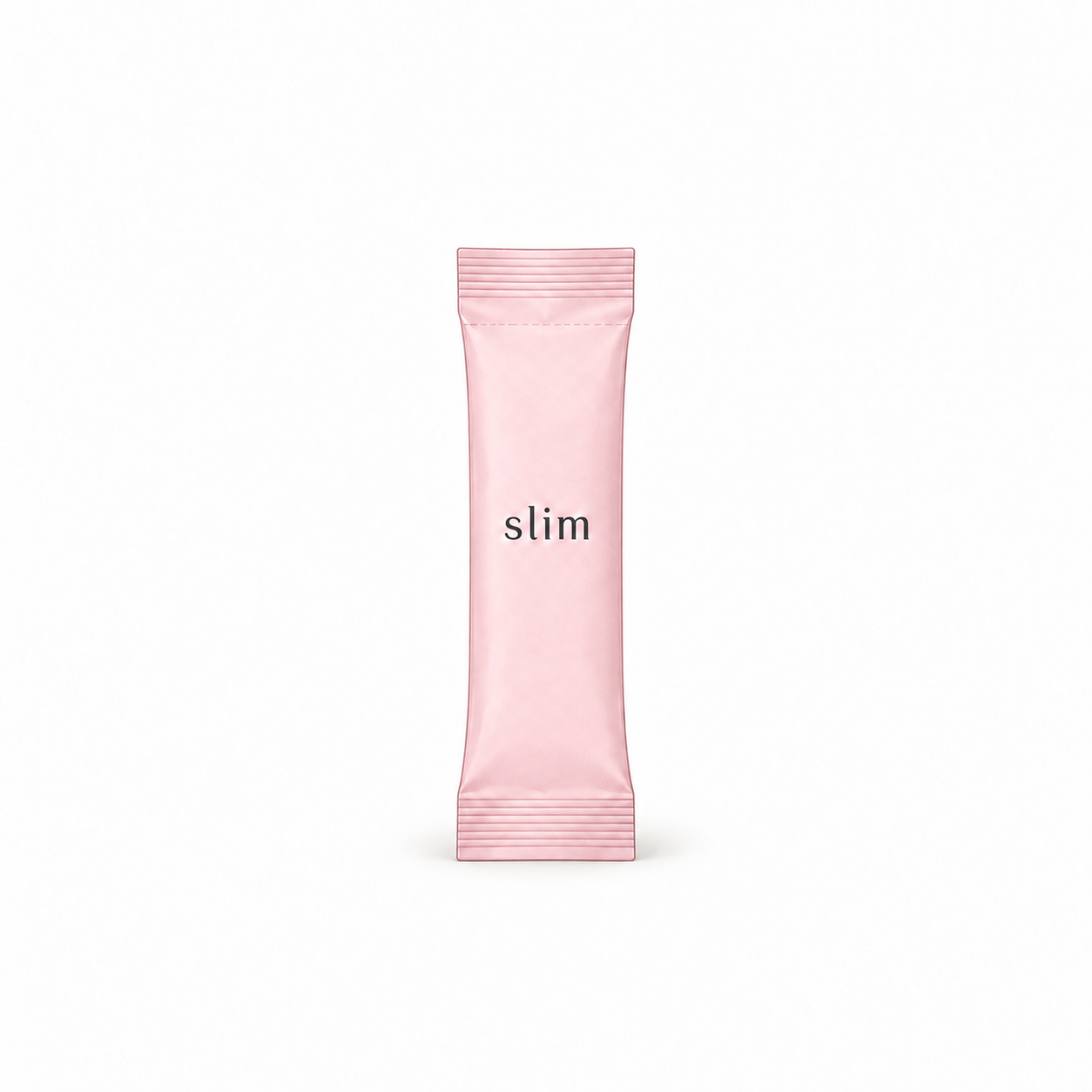 slim 문구가 있는 짧은 핑크색 알약 파우치 일러스트