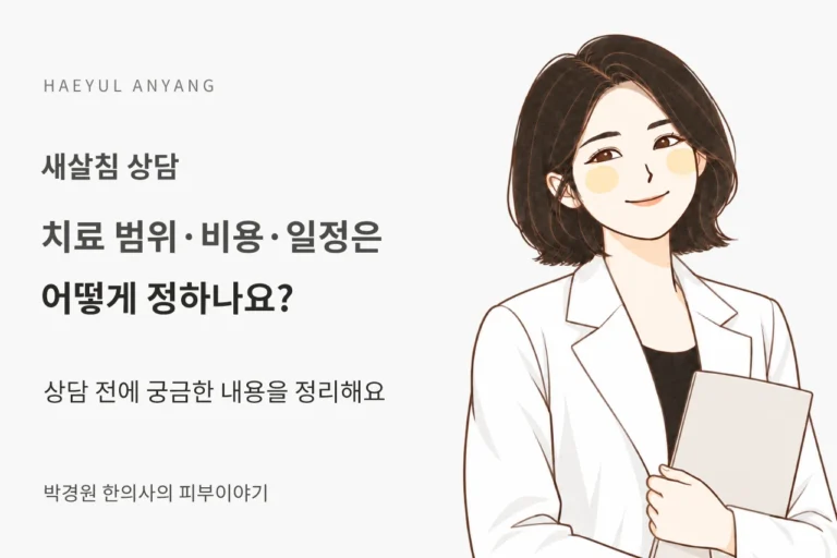 새살침 상담 칼럼 — 치료 범위·비용·일정은 어떻게 정하나요?