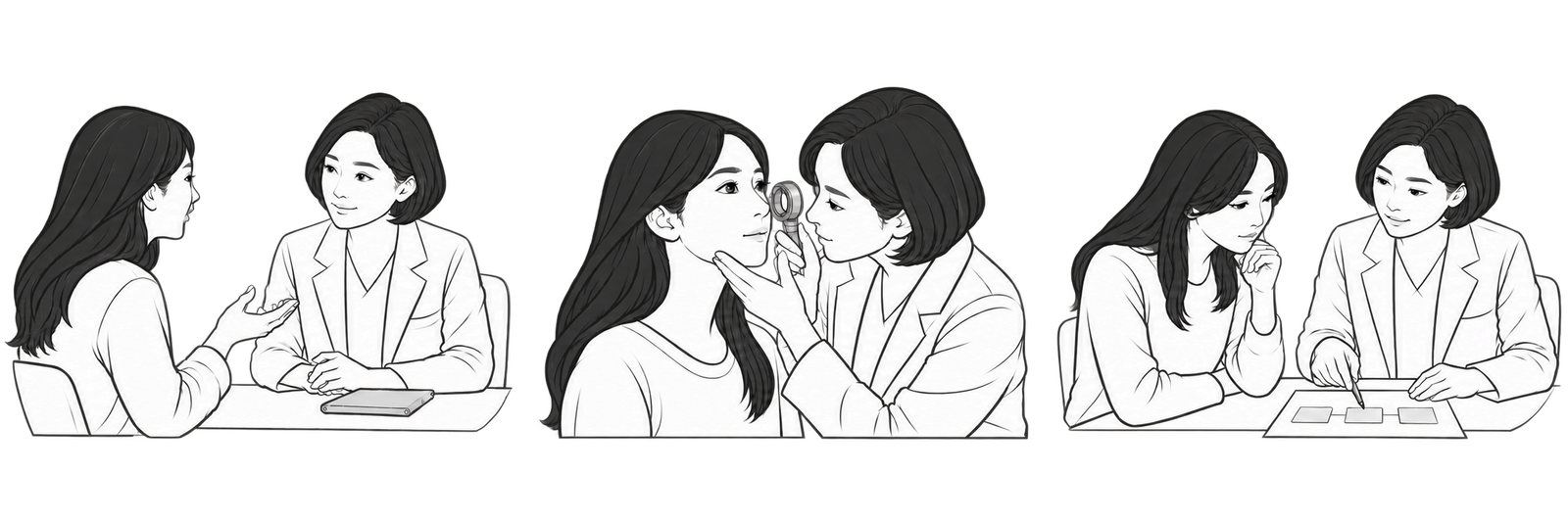 환자의 이야기를 듣는 상담 장면